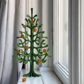 Lovi Spruce 30cm forest green with Lovi Minibaubles 1.7cm honey yellow, wooden Christmas tree with wooden baubles