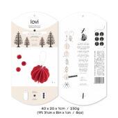 The Original Lovi Baubles 8cm, bright red, package measures