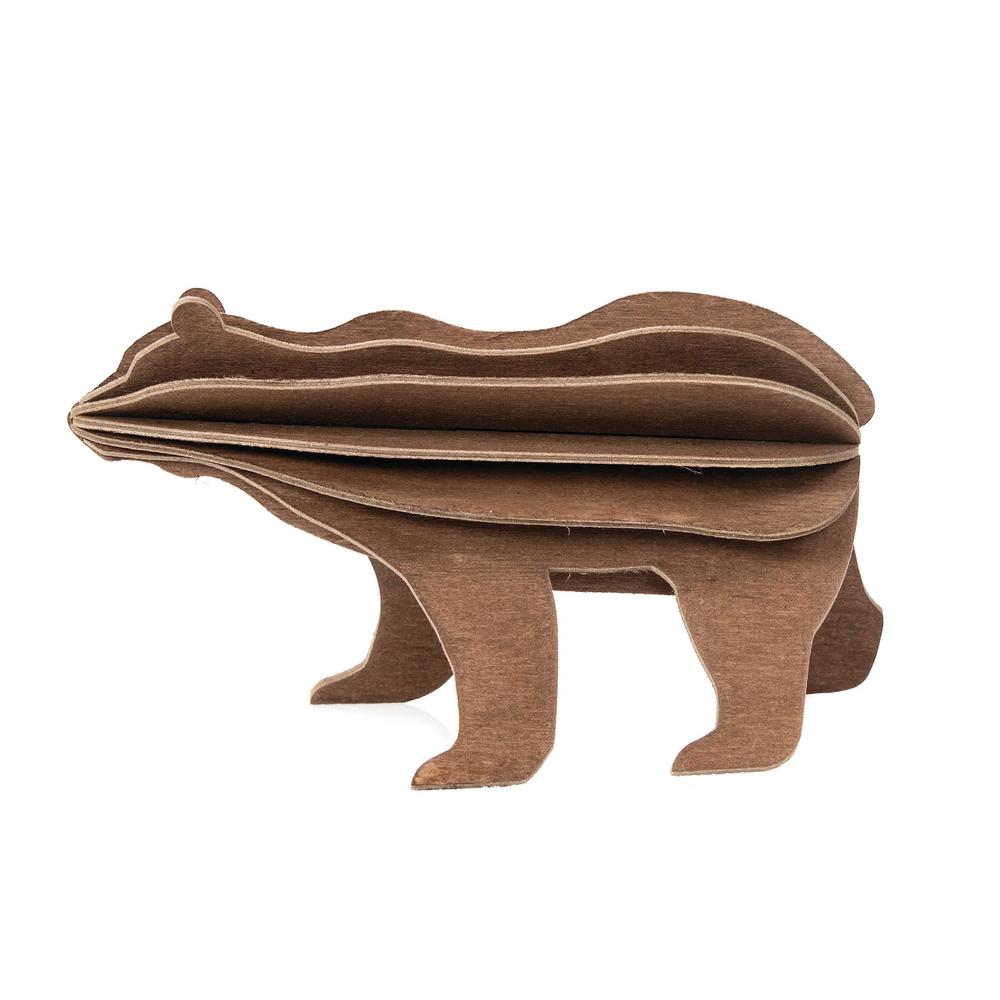Lovi Bear, brown, wooden 3D puzzle