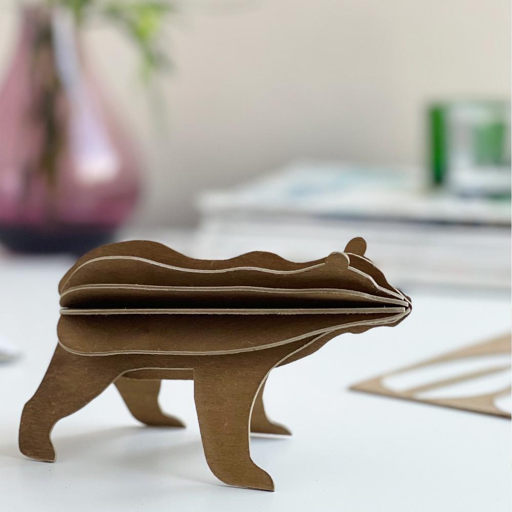 Lovi Bear, brown, wooden 3D puzzle