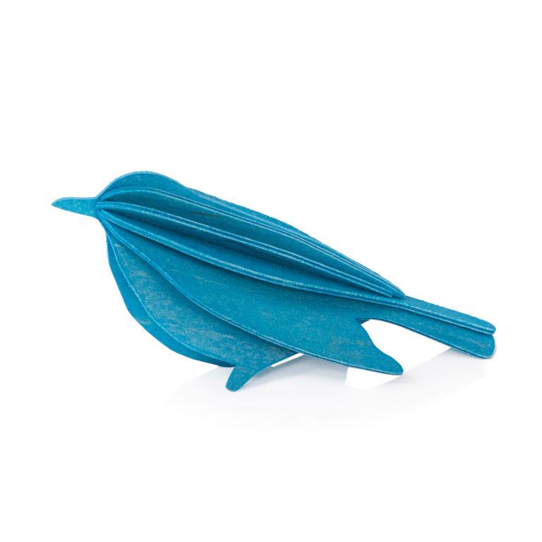 Lovi-lintu, sininen, koottava puine hahmo