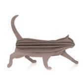 Lovi-kissa, harmaa, koottava puinen hahmo