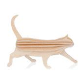 Lovi-kissa, puunvärinen, koottava puinen hahmo