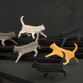 Lovi Cats in black surroundings, wooden 3D puzzle