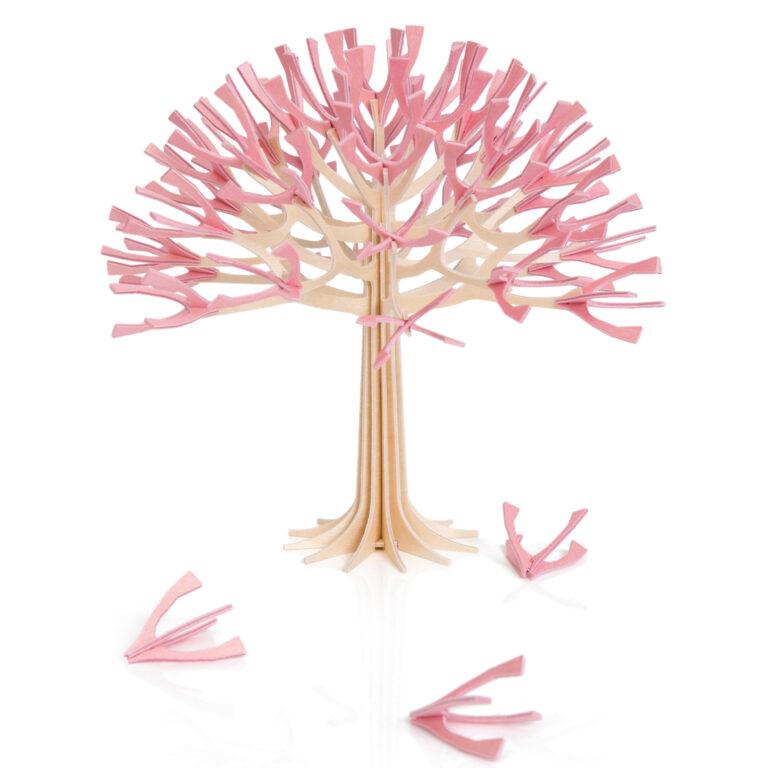 Lovi-kirsikkapuu 22cm, vaaleanpunainen, koottava kirsikkapuu koivuvanerista