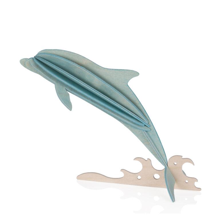 Lovi Dolphin 15cm, light blue, wooden 3D puzzle