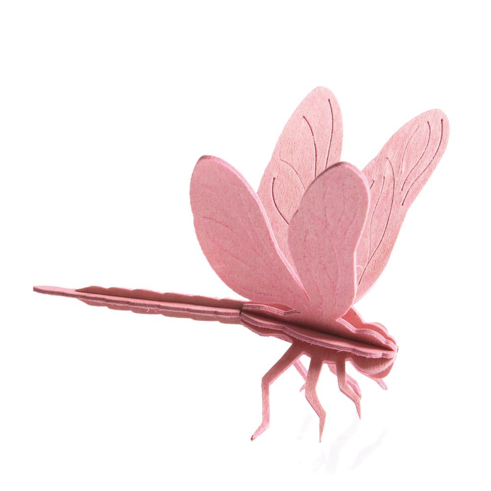 Lovi Dragonfly, light pink, wooden 3D puzzle