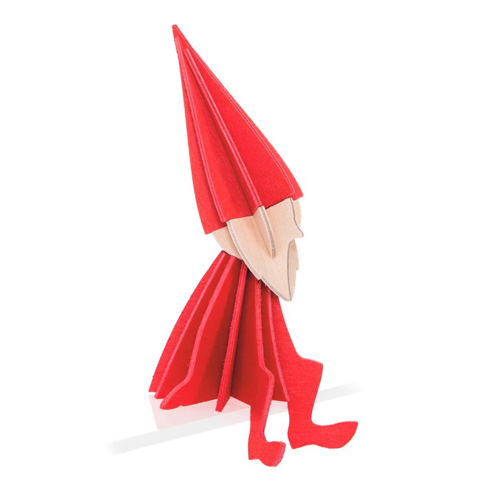 Lovi Elf, bright red, wooden 3D puzzle