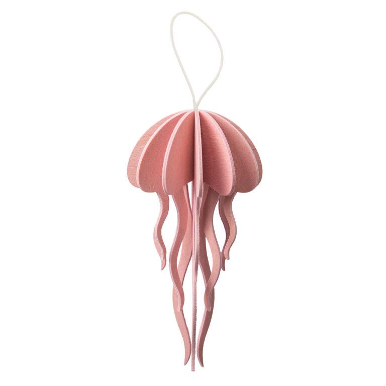 Lovi-meduusa, vaaleanpunainen, koottava puinen hahmo