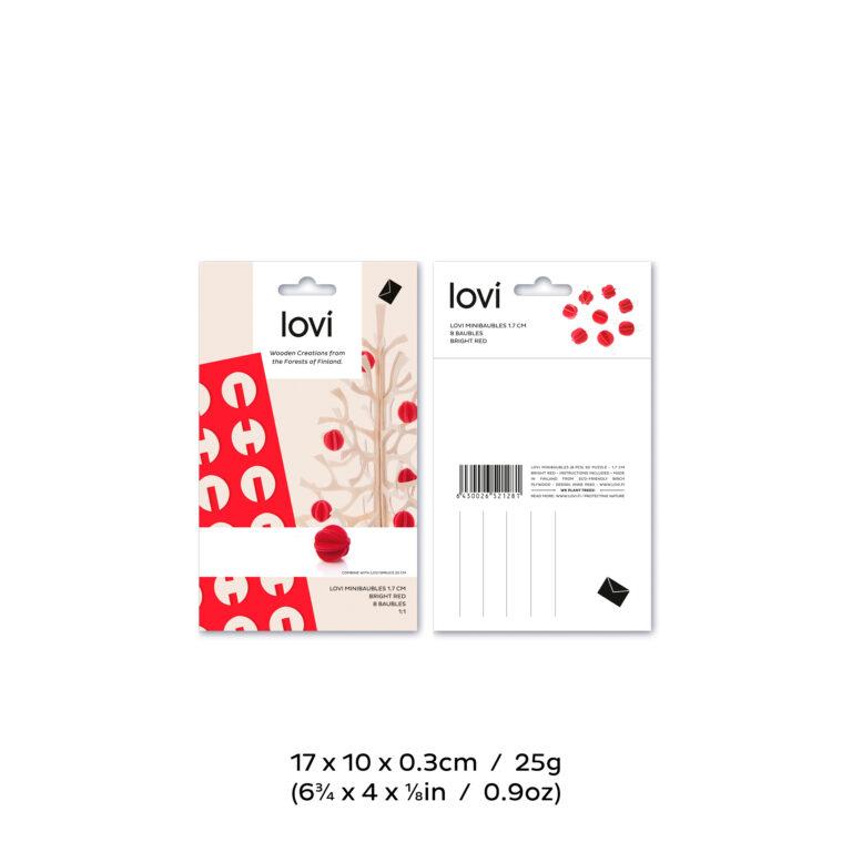 Lovi Minibaubles, wooden 3D puzzle, package with measures