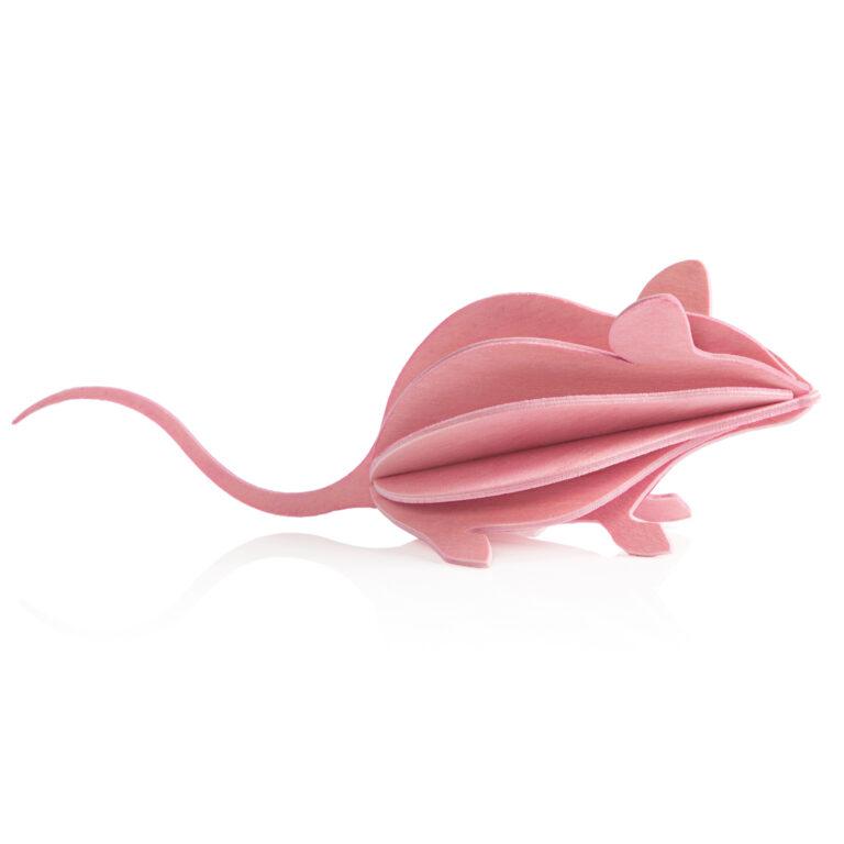 Lovi-hiiri, vaaleanpunainen, koottava puinen hahmo