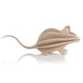 Lovi Mouse, natural wood, wooden 3D puzzle