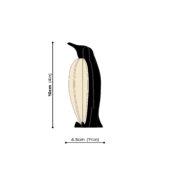 Lovi-pingviini, koottava puinen hahmo, mittakuva