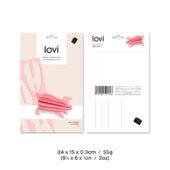 Lovi Pig 9cm, light pink, package with measures