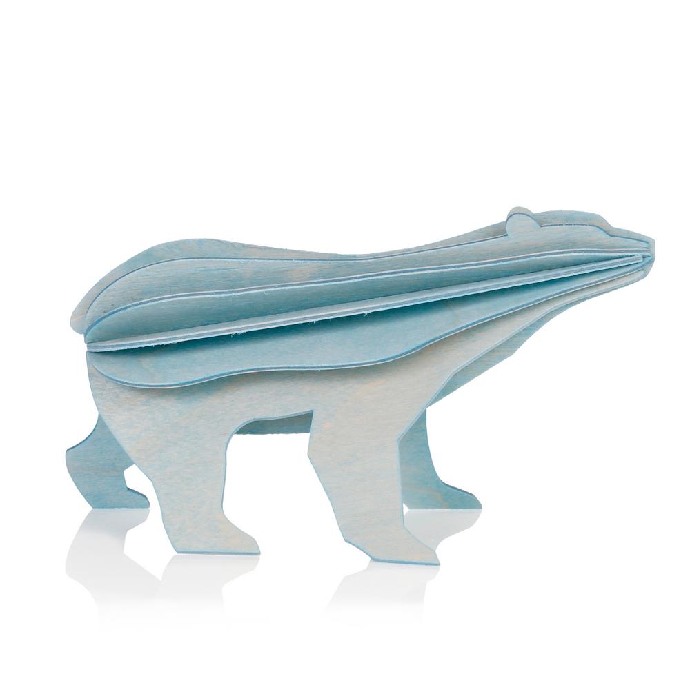 Lovi Polar Bear, light blue, wooden 3D puzzle