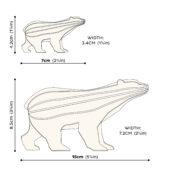 Lovi Polar Bear, wooden 3D puzzle, measures