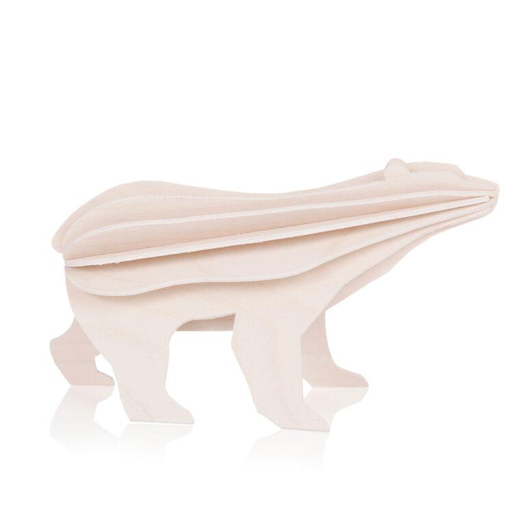Lovi Polar Bear, white, wooden 3D puzzle