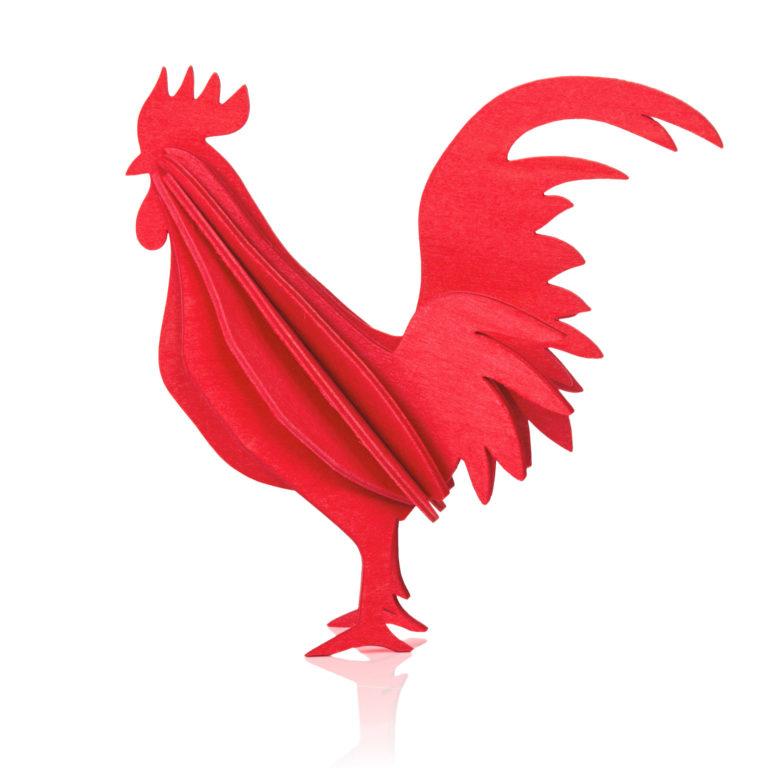 Lovi Rooster, bright red