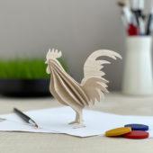 Lovi Rooster, natural wood