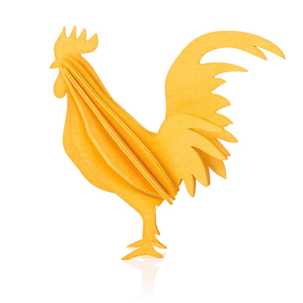 Lovi Rooster, warm yellow, wooden 3D puzzle