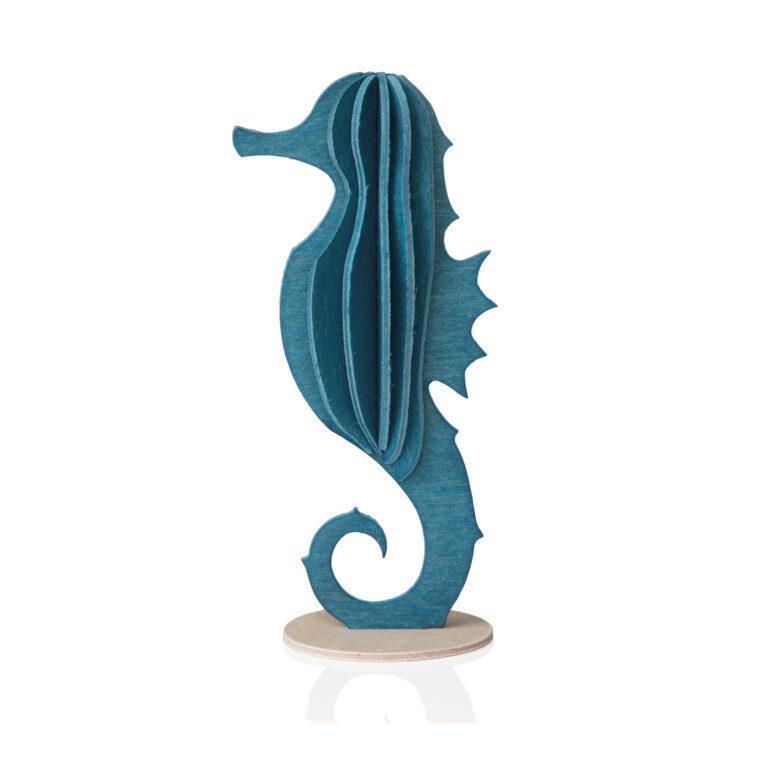 Lovi-merihevonen, tummansininen, koottava puinen hahmo