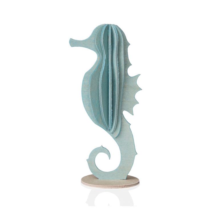 Lovi Seahorse, light blue, wooden 3D puzzle