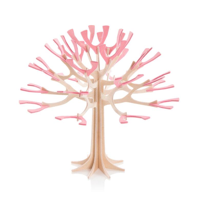Lovi-vuodenaikapuu, vaaleanpunainen, koivuvanerista valmistettu, koottava puu