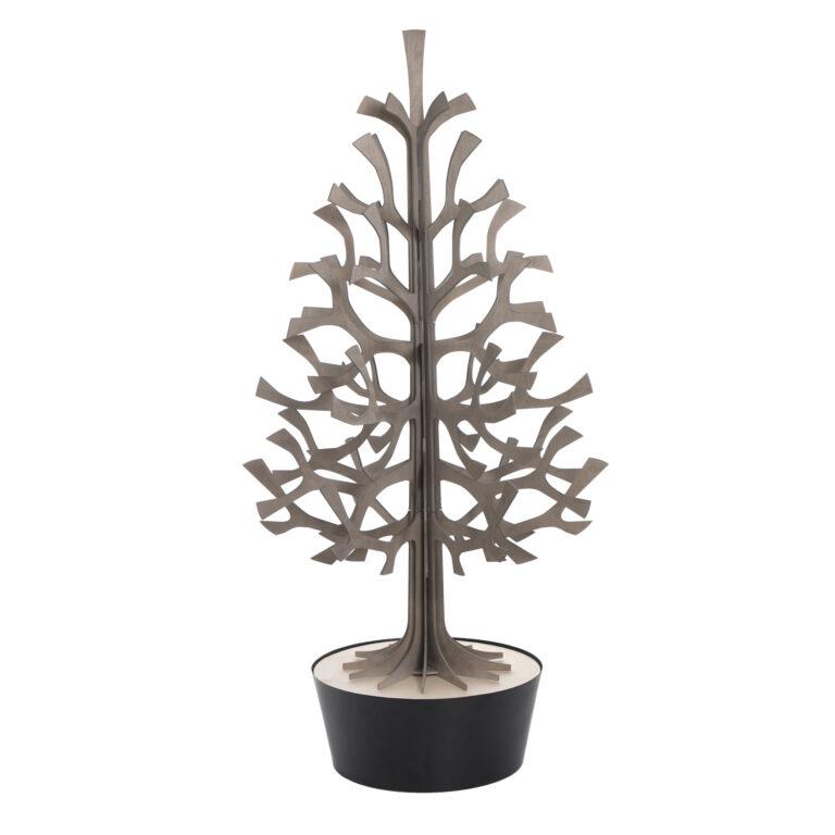 Lovi Spruce 120cm, grey with black pot, wooden 3D figure