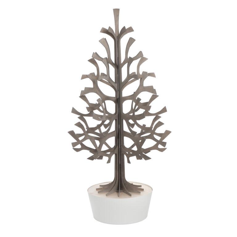 Lovi Spruce 120cm, grey with white pot, wooden 3D figure