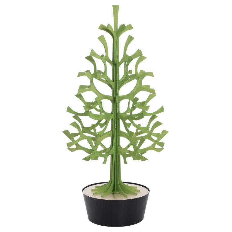 Lovi Spruce 120cm, light green with black pot, measures