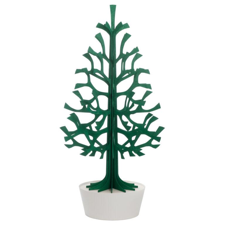 Lovi Spruce 180cm, dark green with white pot, wooden 3D figure