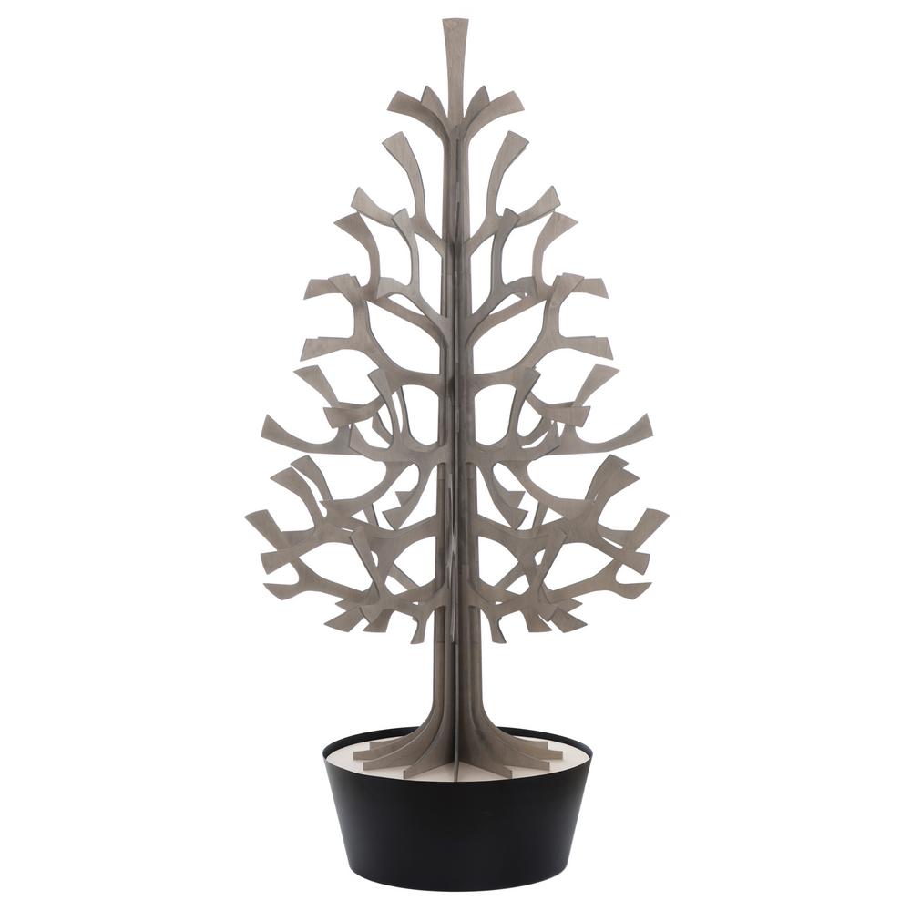 Lovi Spruce 180cm, grey with black pot, wooden 3D puzzle