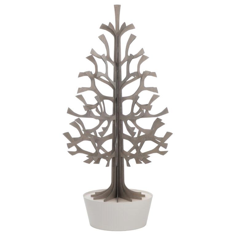 Lovi Spruce 180cm, grey with white pot, wooden 3D figure