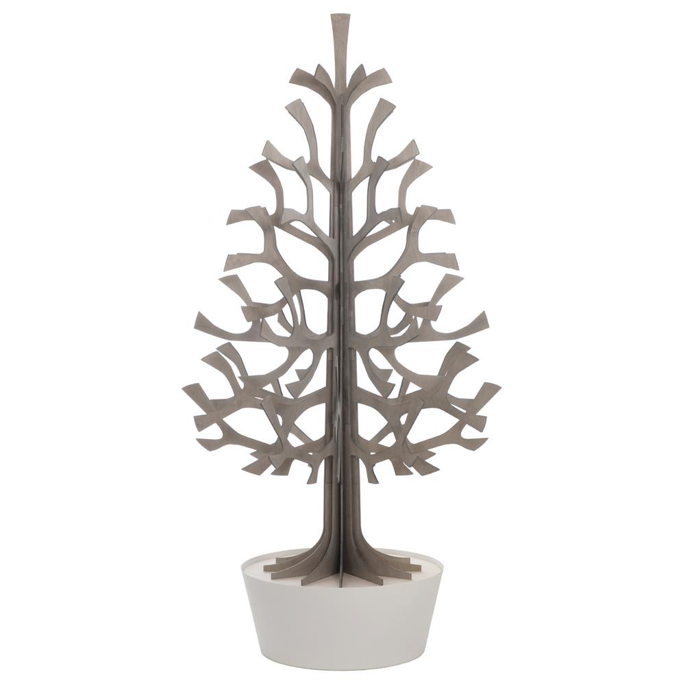 Lovi Spruce 180cm, grey with white pot, wooden 3D figure