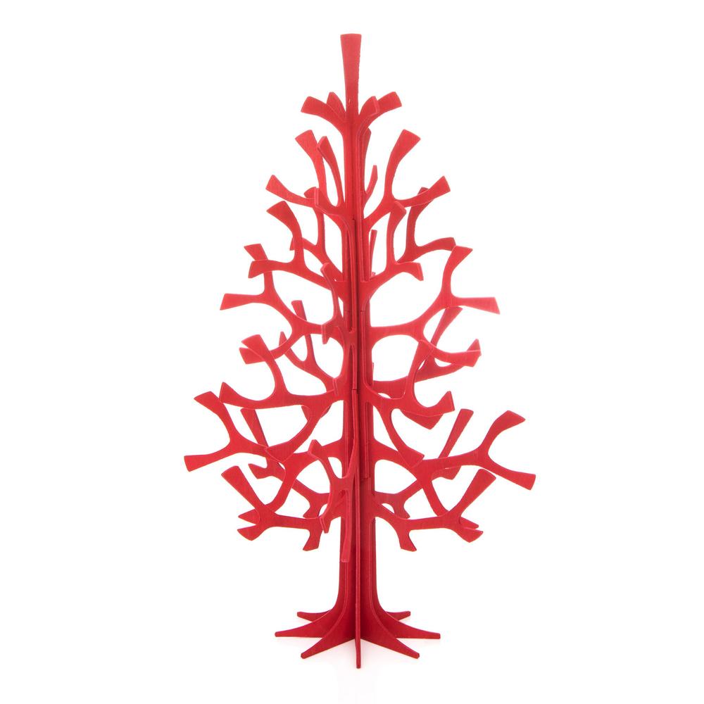 Lovi Spruce, bright red, wooden 3D figure
