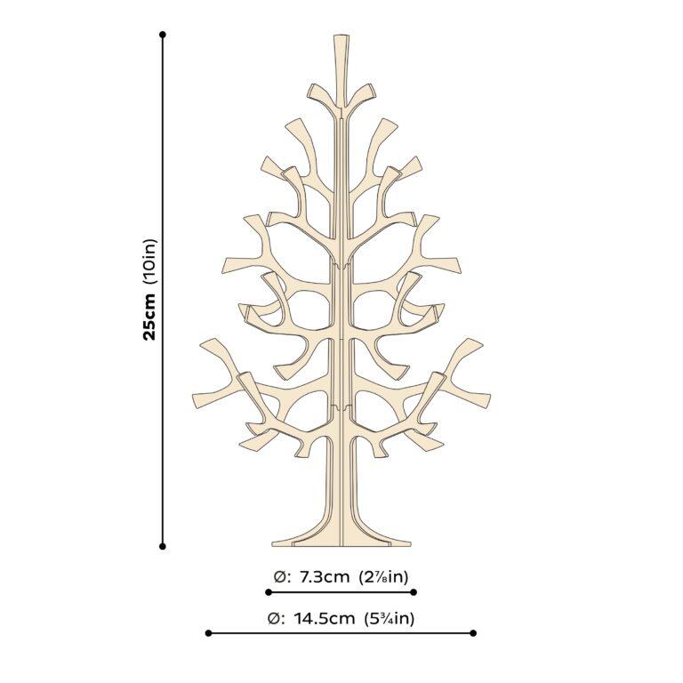 Lovi Spruce 25cm, wooden 3D figure, measures
