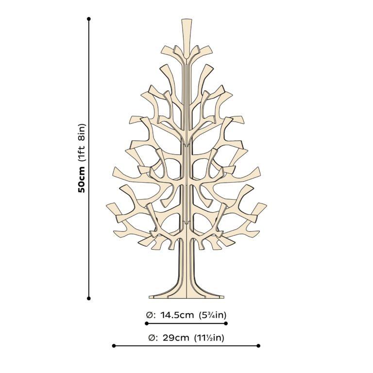 Lovi Spruce 50cm, wooden 3D puzzle, measures