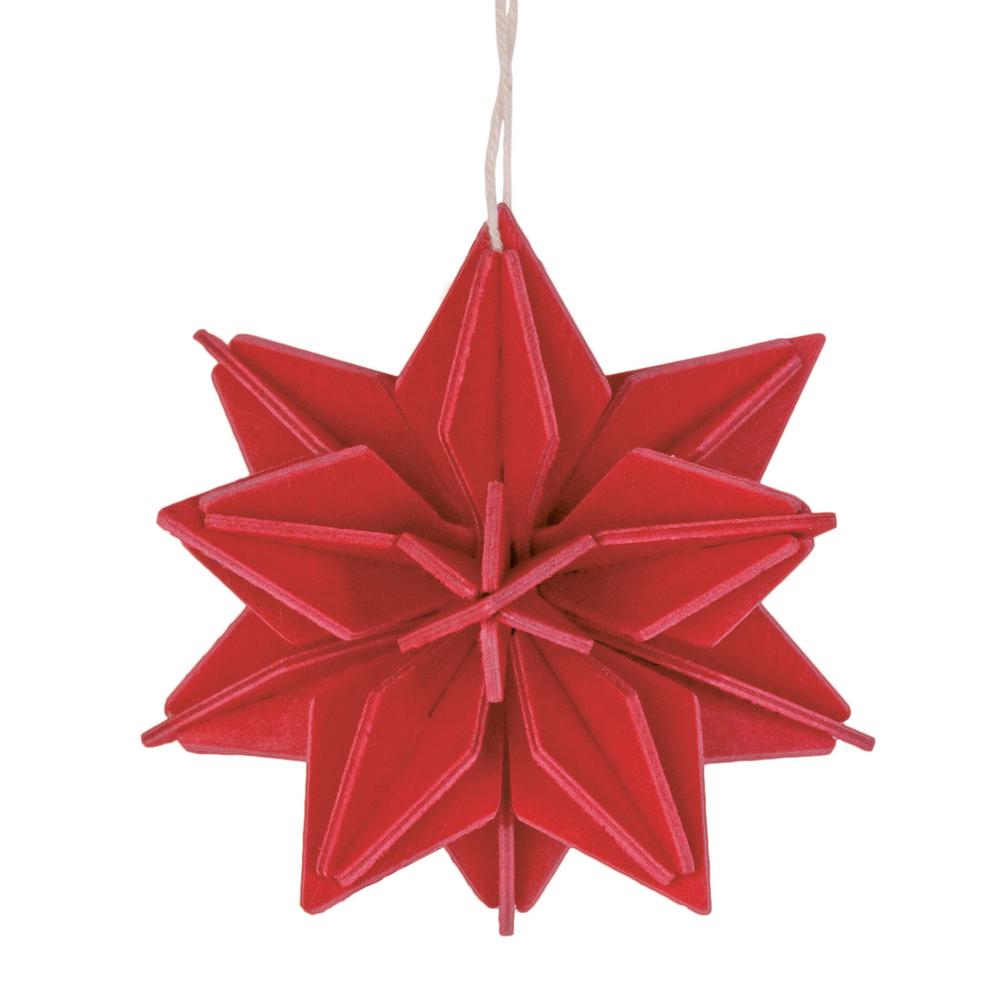 Lovi Star, bright red, wooden 3D puzzle