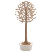 Lovi Tree 135cm, natural wood with white pot, wooden 3D figure