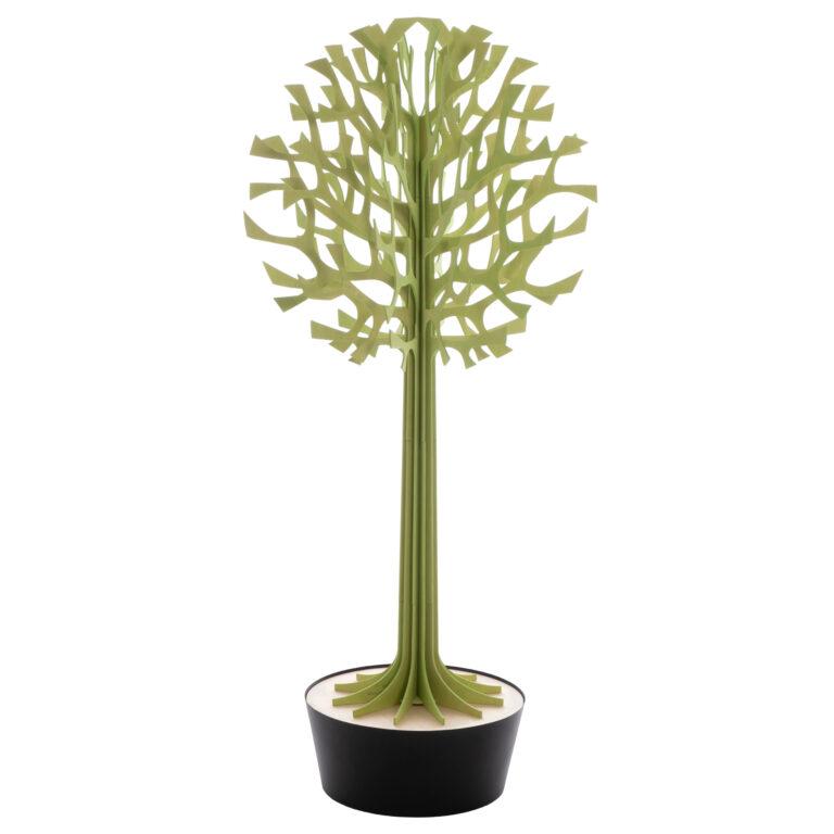 Lovi Tree 135cm, pale green with black pot, wooden 3D figure