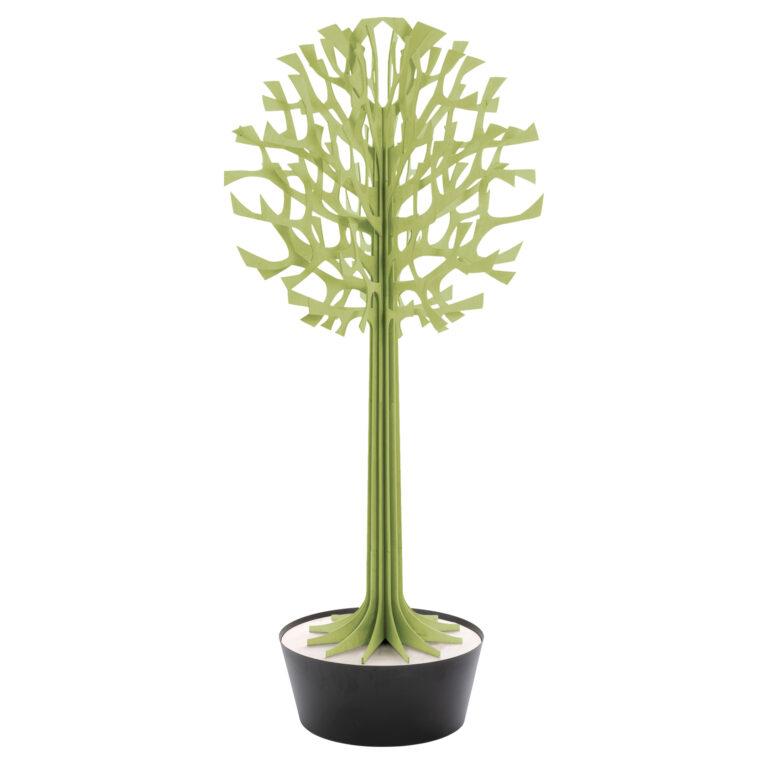 Lovi Tree 200cm, pale green with black pot, wooden 3D figure