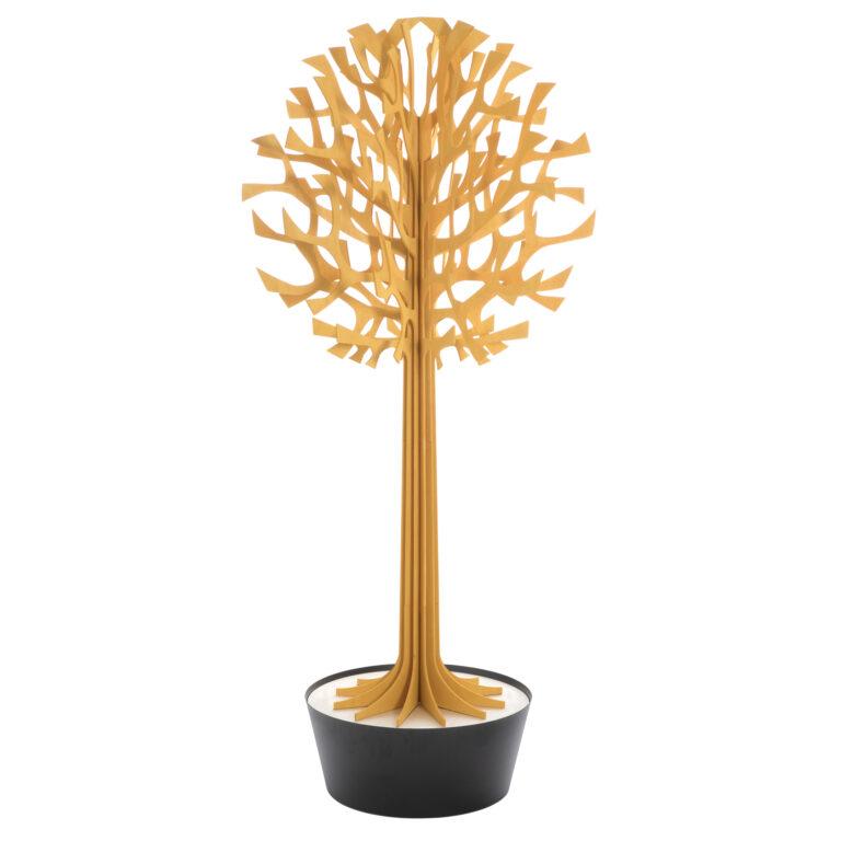 Lovi Tree 200cm, warm yellow with black pot, wooden 3D figure