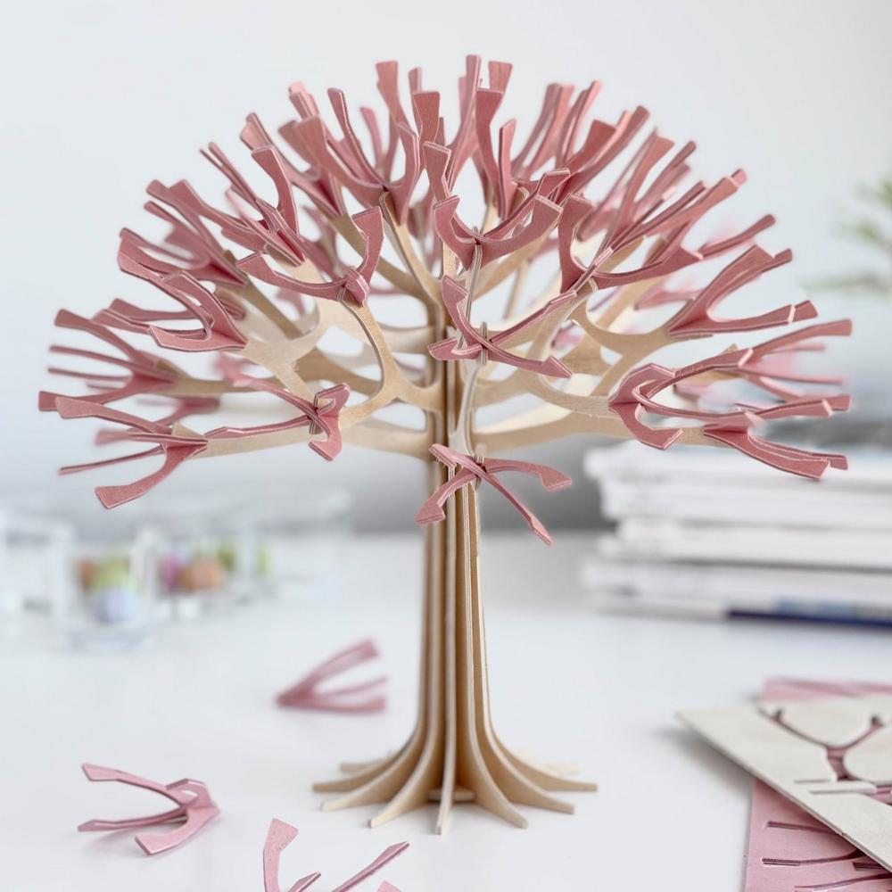 Lovi Cherry Tree 22cm, wooden 3D figure, light pink