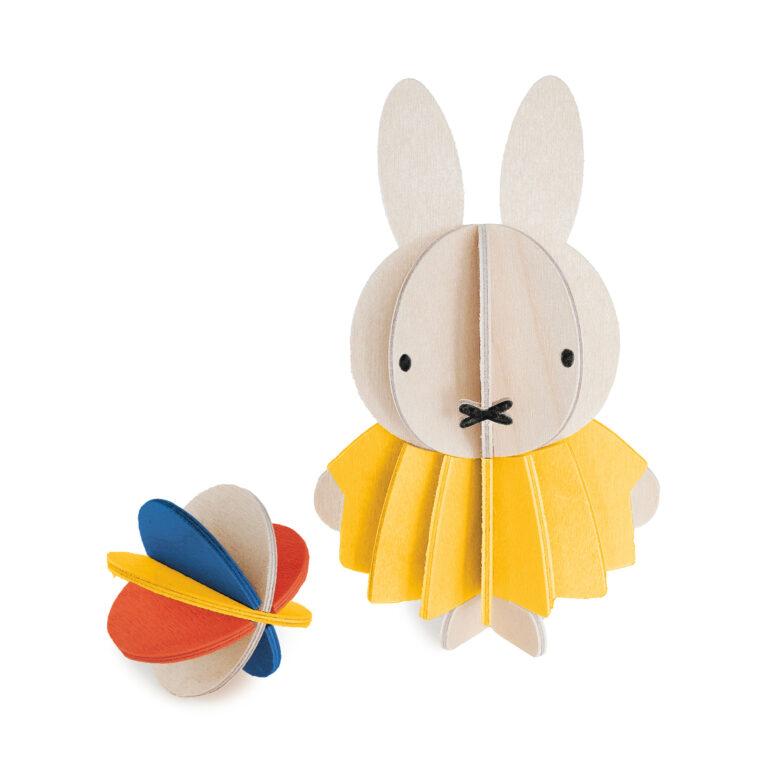 Miffy and Ball by Lovi, paint yourself, wooden 3D puzzle