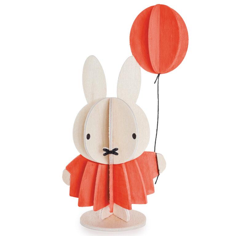 Miffy & Balloon by Lovi, paint yourself, wooden 3D puzzle