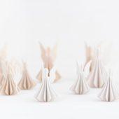 Lovi Angels, white and natural wood, wooden 3D ornaments