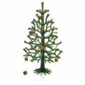 Lovi Spruce 30cm forest green with cinnamon brown Lovi Minibaubles. Wooden Christmas tree.