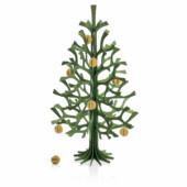 Lovi Spruce 30cm forest green with honey yellow Lovi Minibaubles. Wooden Christmas tree.