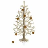 Lovi Spruce 30cm forest green with cinnamon brown Lovi Minibaubles. Wooden Christmas tree.