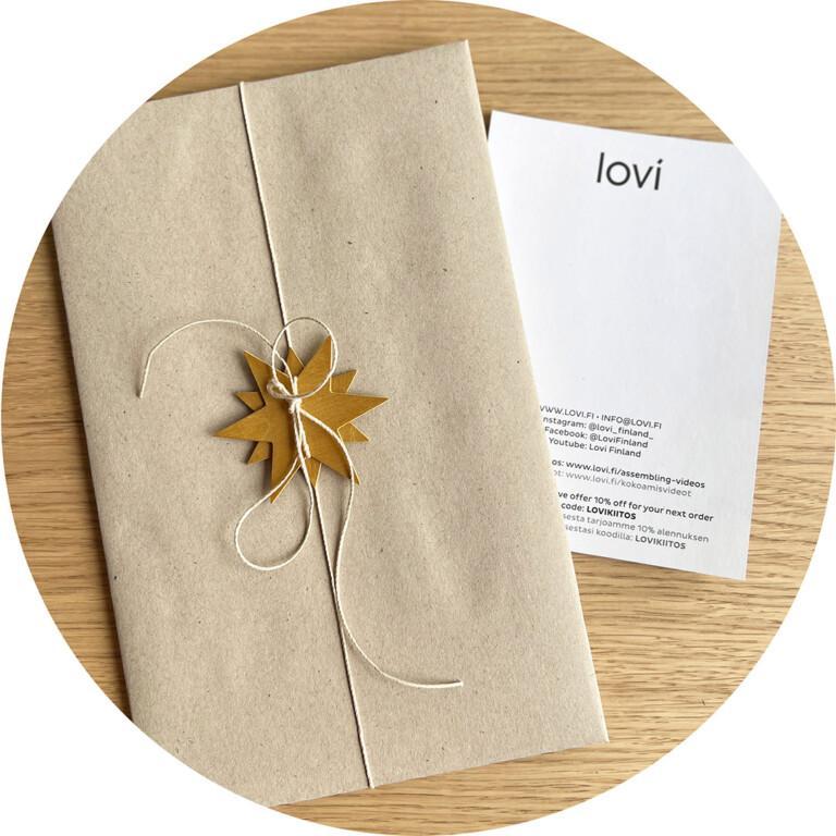 Lovi Gift Wrap Cinnamon Star. Gift wrapping option on Lovi Online Store.